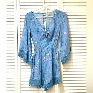 NEW Sky blue floral romper